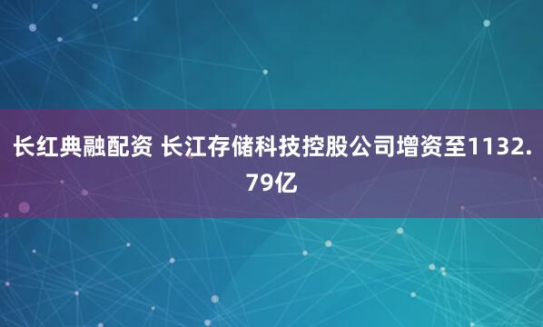 长红典融配资 长江存储科技控股公司增资至1132.79亿